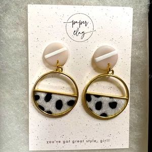 Paper Clay Statement Earrings - Never been worn!